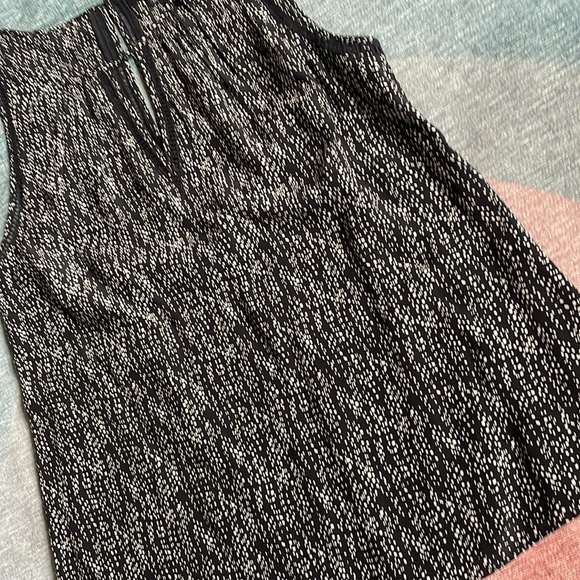 Greylin Black and White Asymmetrical Silk Tank Top - Picture 9 of 12